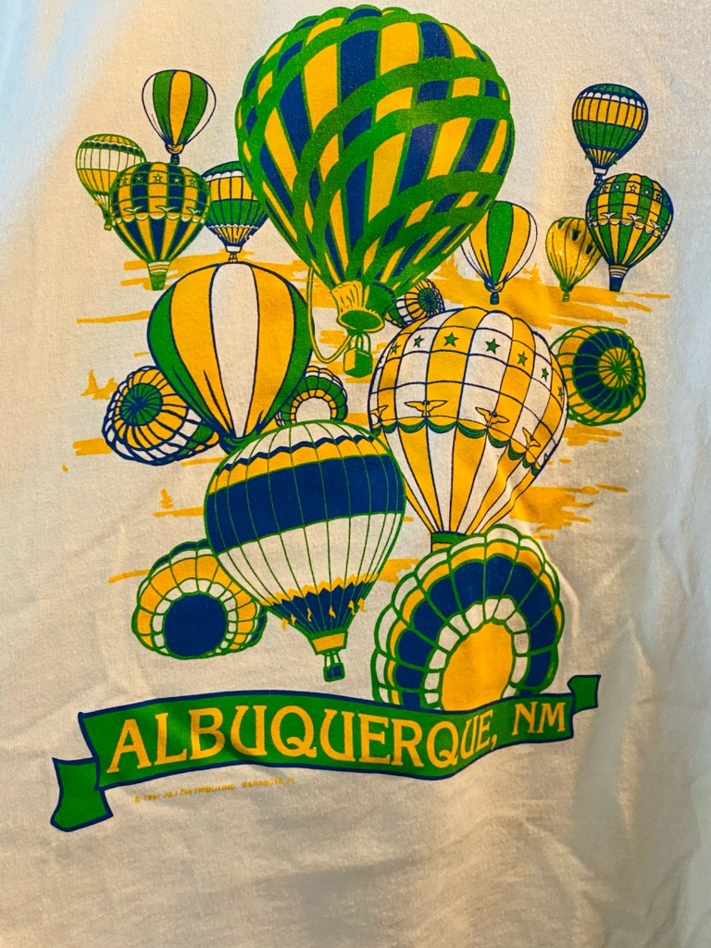 Hanes Albuquerque Hot Air Balloon Tee - Green & Yellow